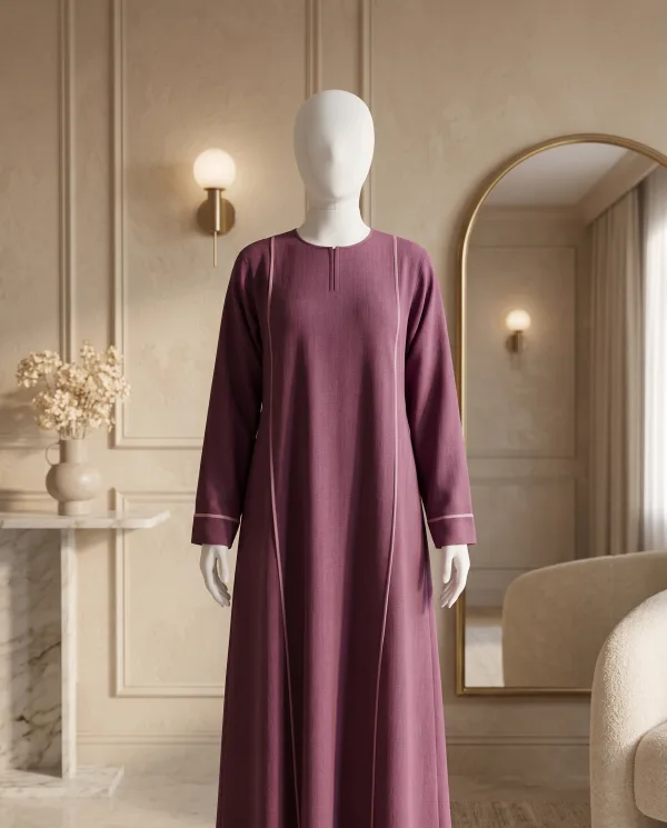Meher – Maroon Piped Abaya