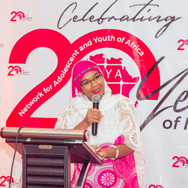 A speaker addressing a Network for Adolescent and Youth of Africa event