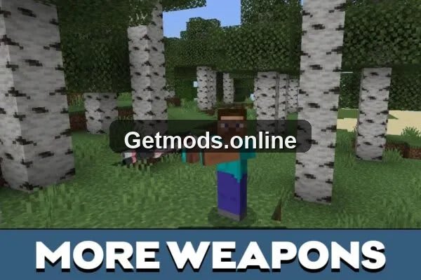 Weapons from 3D Guns Mod for Minecraft PE