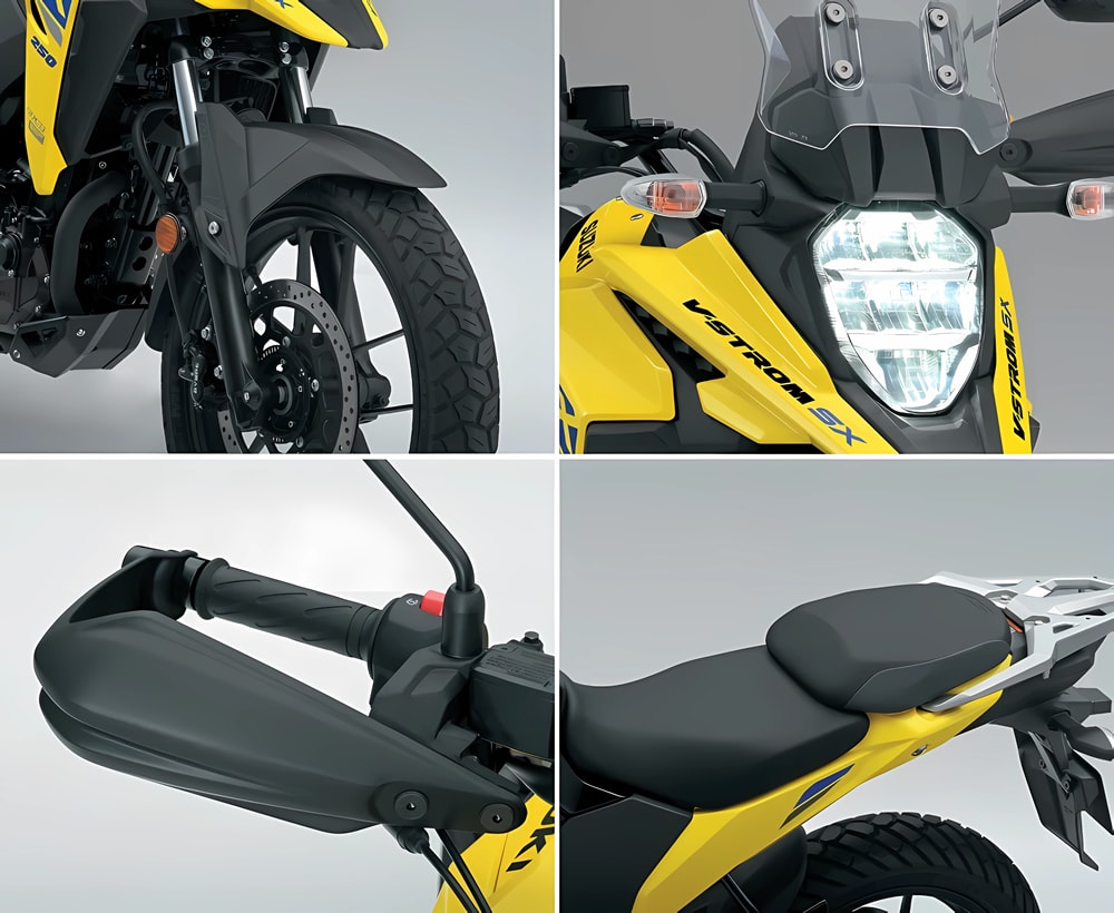 Tampak samping Suzuki V Strom 250 SX.