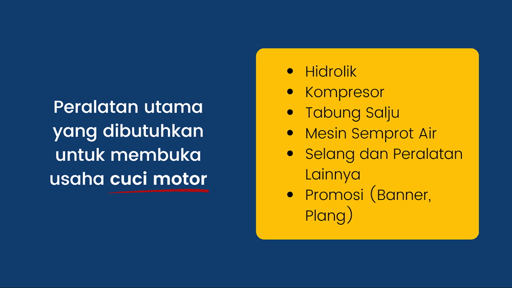 Peralatan Usaha Cuci Motor