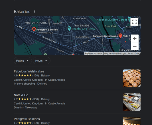 examples of searches from google