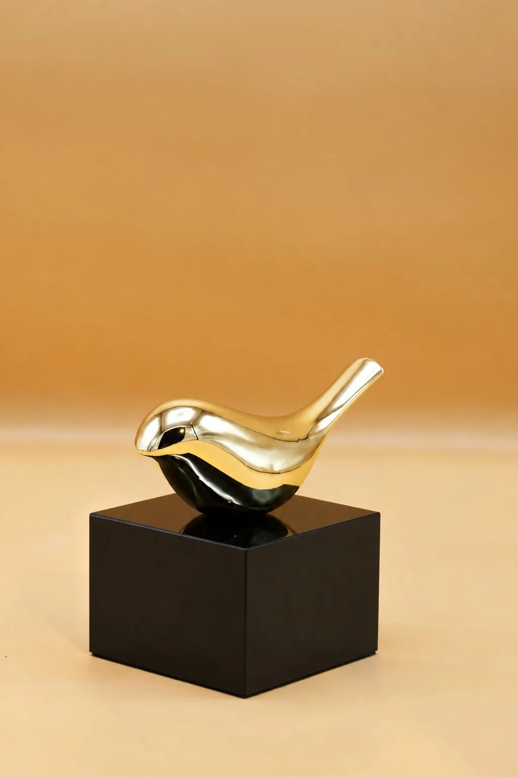 Golden & Black Decorative Bird Figurine