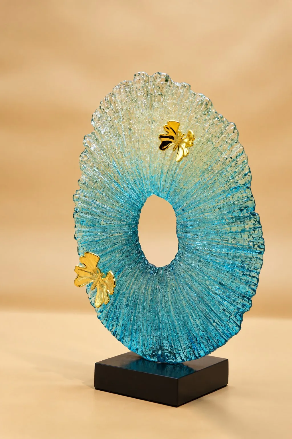 Blue Crystal Butterfly Decorative Sculpture