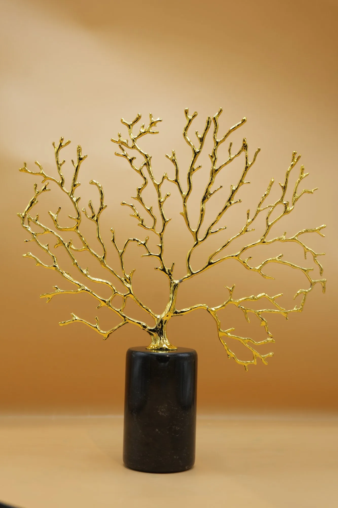 Golden Coral Branch Decorative Sculpture