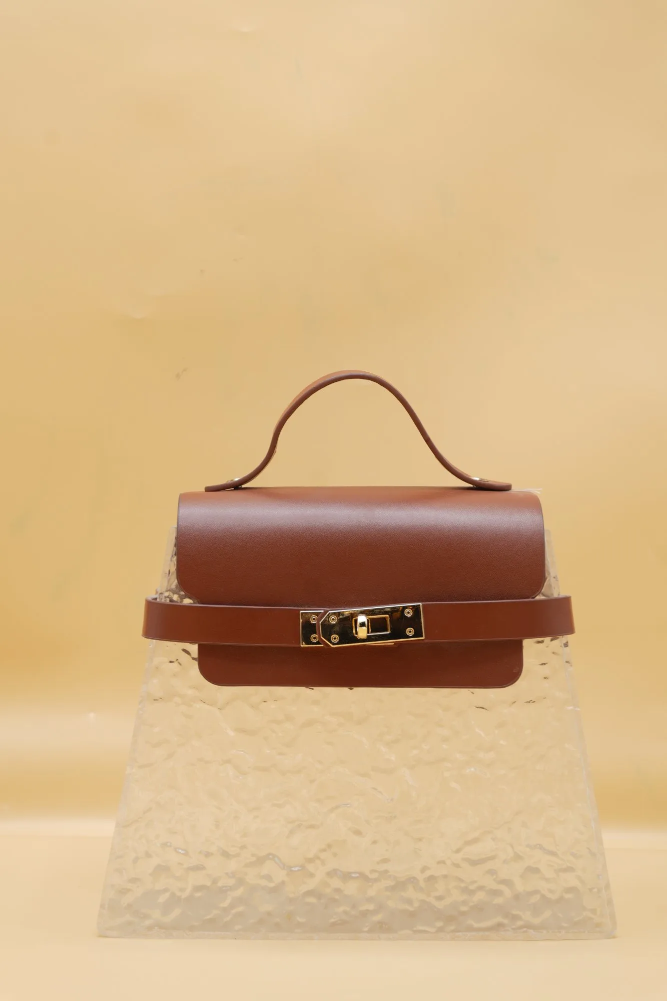 Elegant Brown & Clear Acrylic Handbag