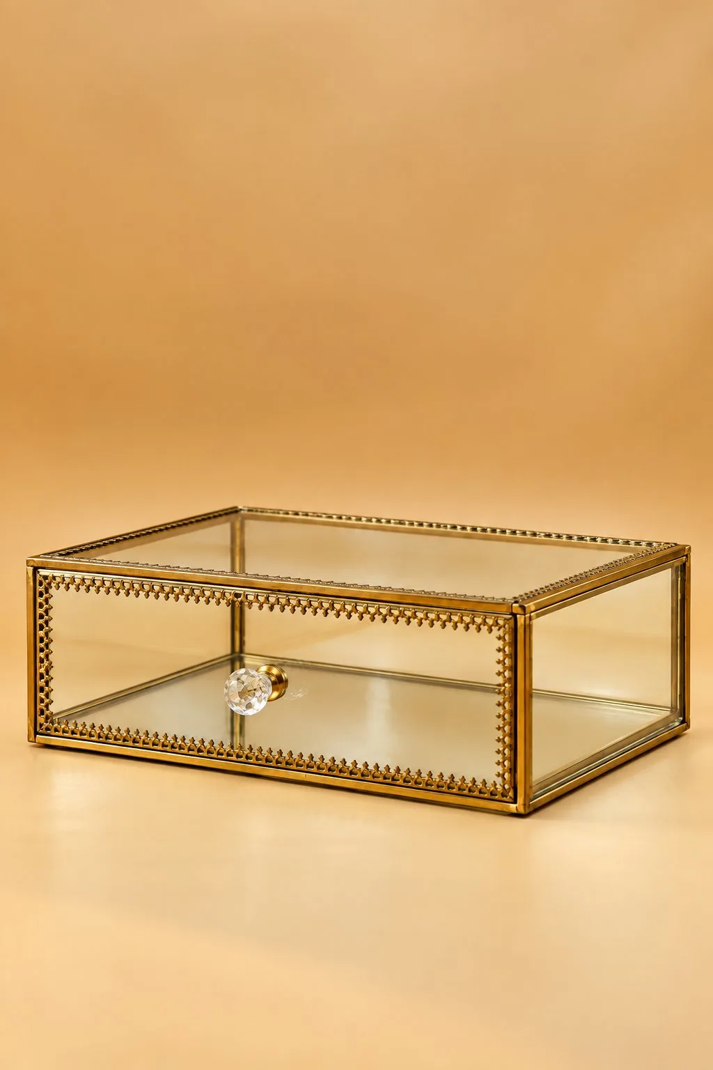 Antique Gold Glass Storage Organizer