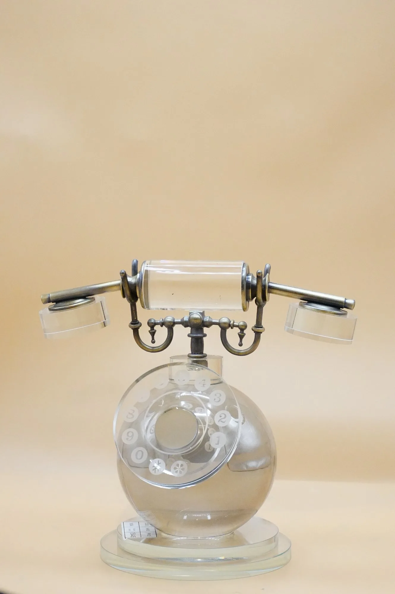 Vintage Transparent Rotary Telephone Decorative Showpiece