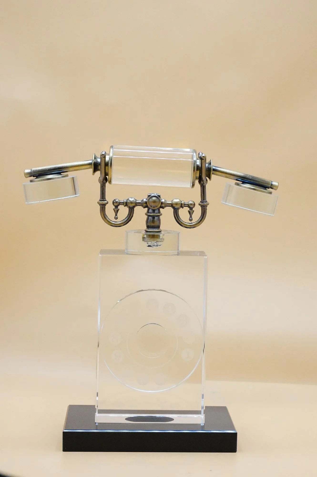 Luxury Transparent Vintage Telephone Decorative Showpiece