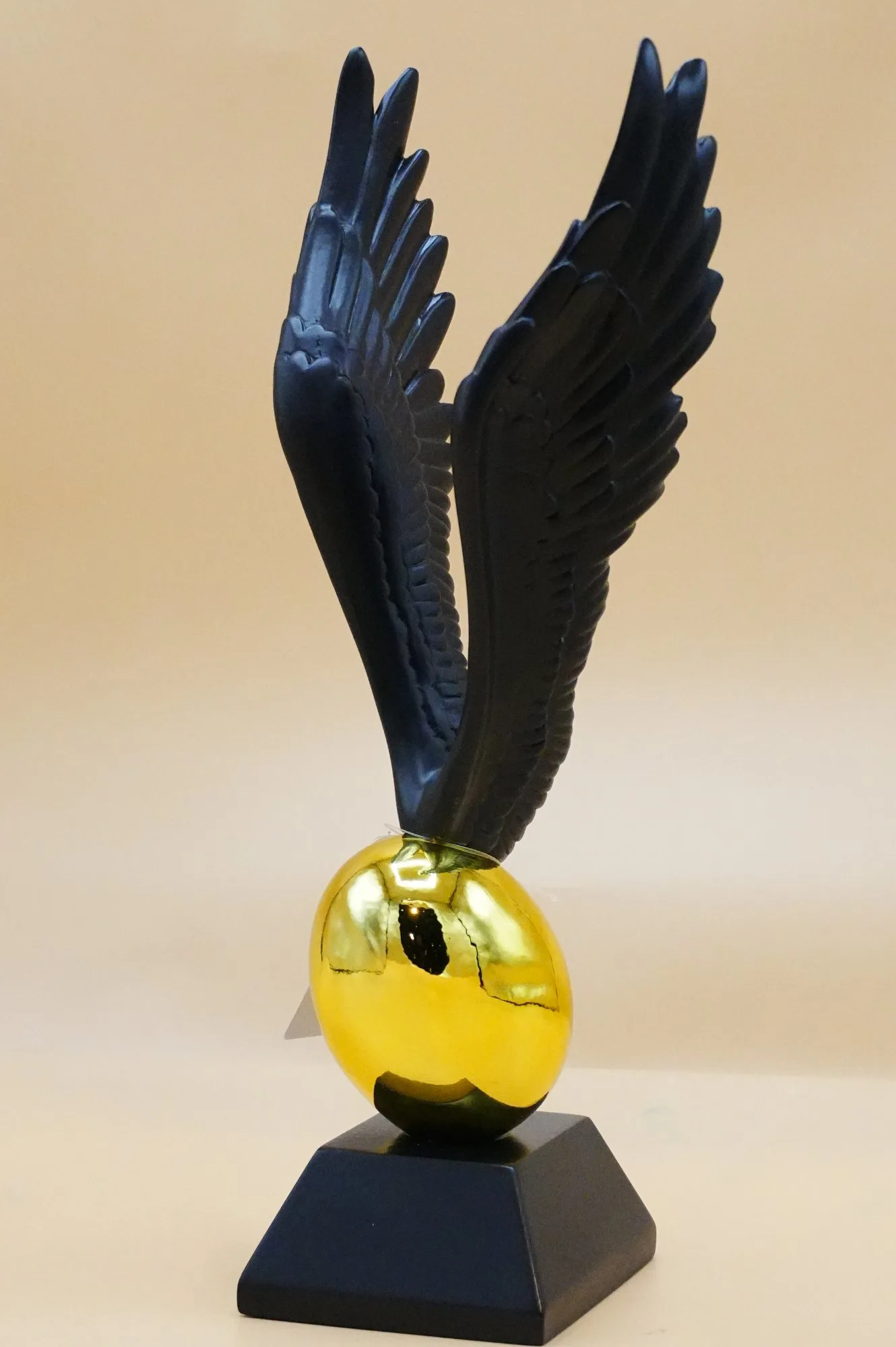 Angel Wings Decorative Showpiece with Golden Sphere