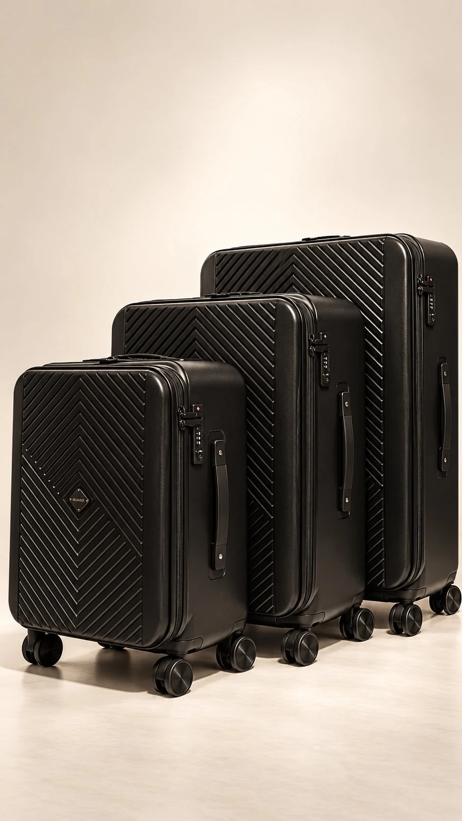 Premium Chevron 3-Piece Luggage Set