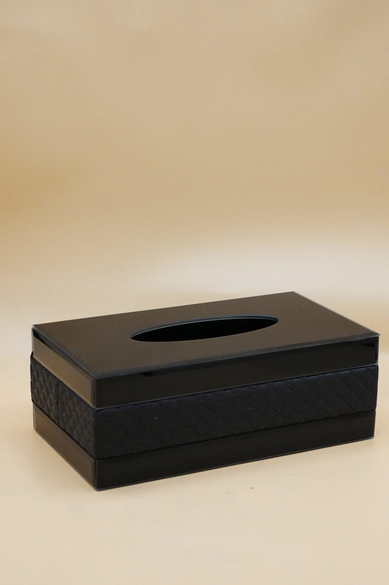 Premium Mirrored Tissue Box Holder with Textured Design