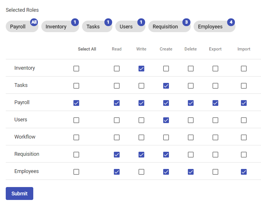 Roles Selector Example