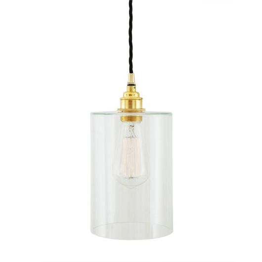 Dalat Clear Glass Cylinder Pendant Light 14cm Mullan Lighting Clear Glass Cylinder Pendant Light 14cm, Small Glass Pendant Lamp Shades