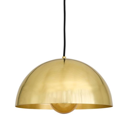 Maua MidCentury Brass Dome Pendant Light 40cm Mullan Lighting