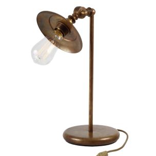 Reznor Adjustable Vintage Table Lamp, Antique Brass
