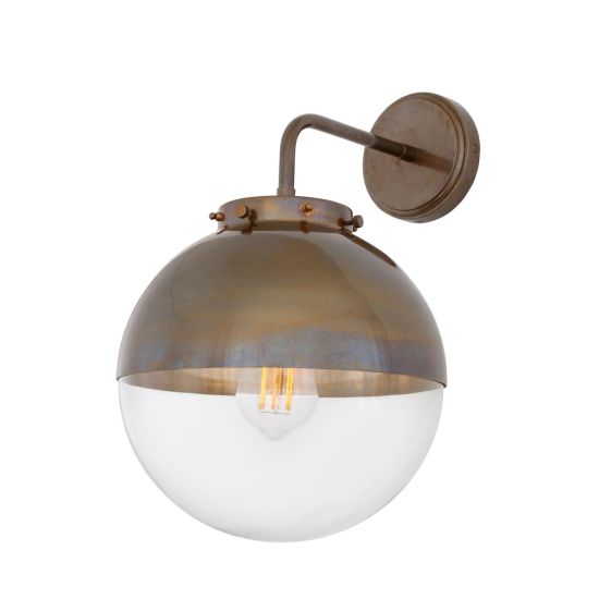Mica Brass / Glass Dome Bathroom Wall Light IP44