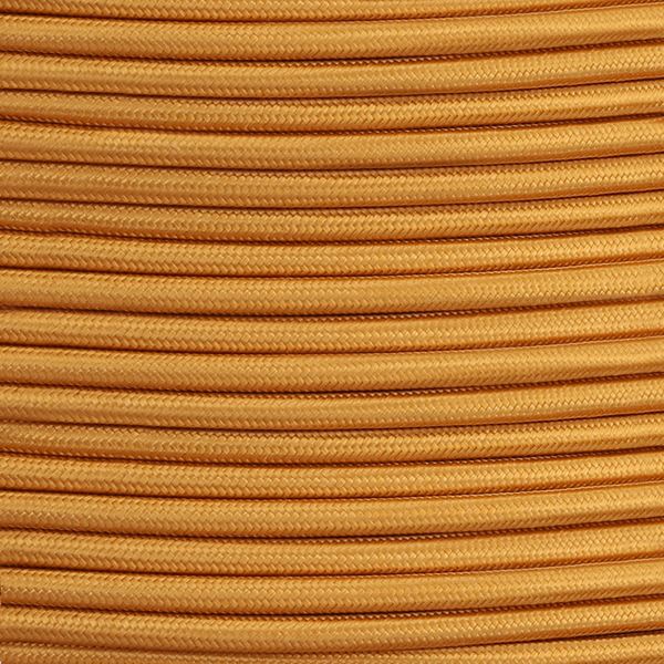 Gold Fabric Braided Cable, 2 Core Round Gold Fabric Braided Cable, 2 Core Round