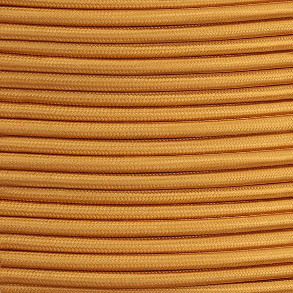 Gold Fabric Braided Cable, 2 Core Round