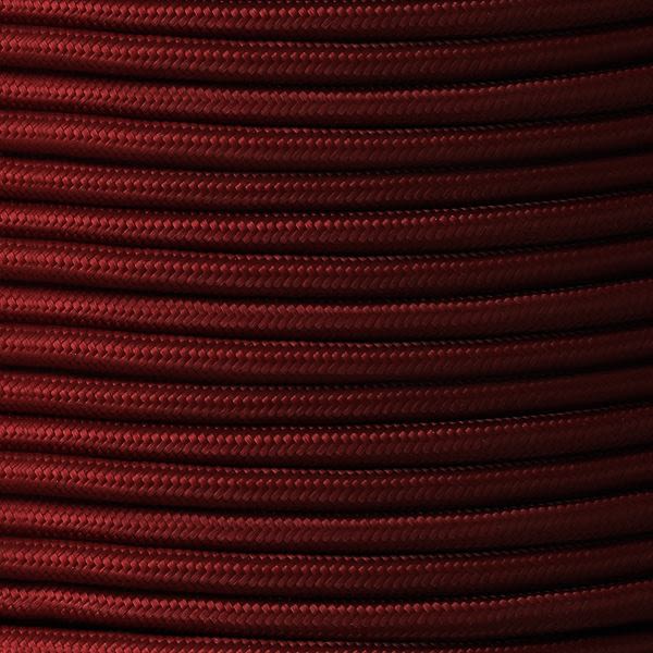 Maroon Fabric Braided Cable, 2 Core Round