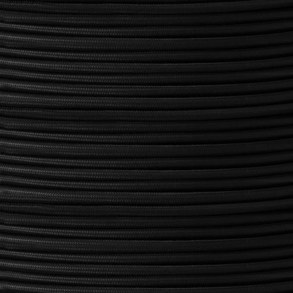 Black Fabric Braided Rubber Cable, 2 Core Flex