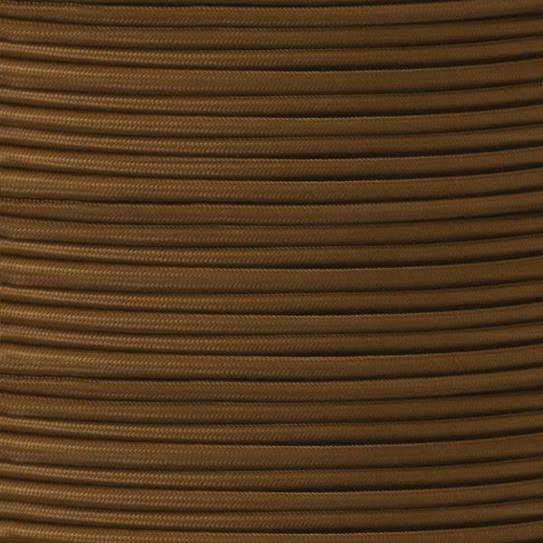 Brown Fabric Braided Cable, 2 Core Round