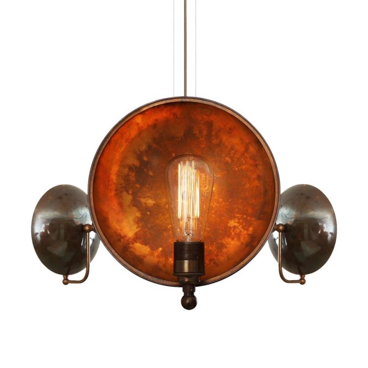 Mullan Chulainn Industrial Brass Dish Wall Light 25cm