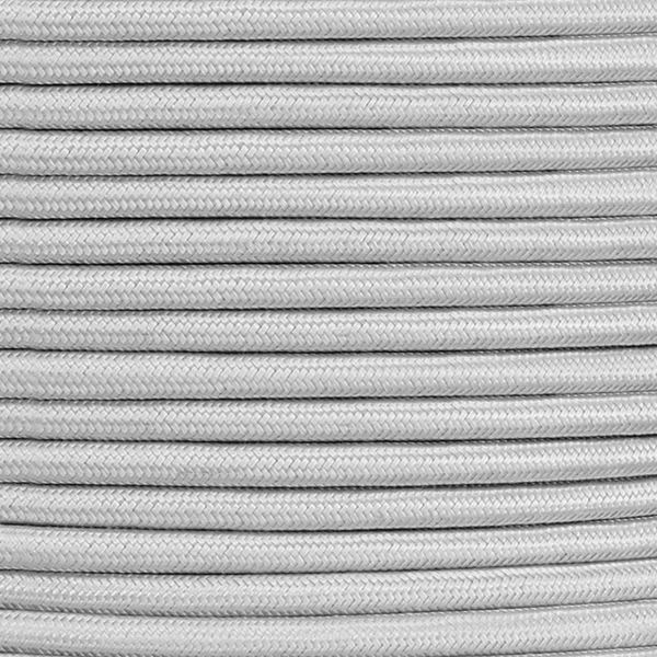 Grey Fabric Braided Cable, 3 Core Round