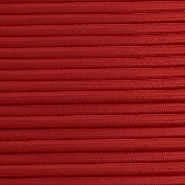 Red Fabric Braided Cable, 3 Core Round