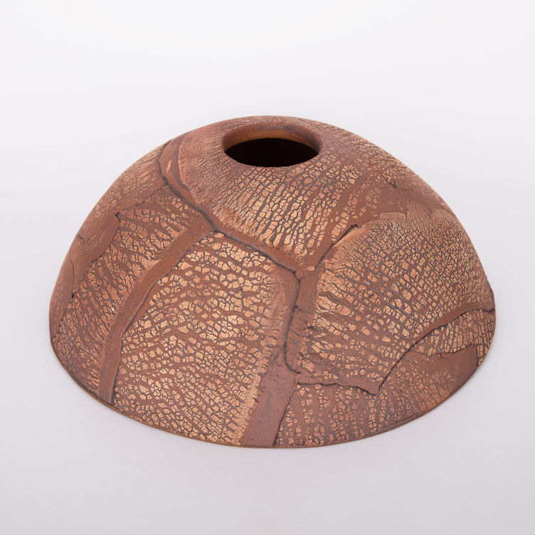 Kauri Ceramic Dome Lamp Shade, Red Iron 20cm Kauri Ceramic Dome Lamp Shade, Red Iron 20cm