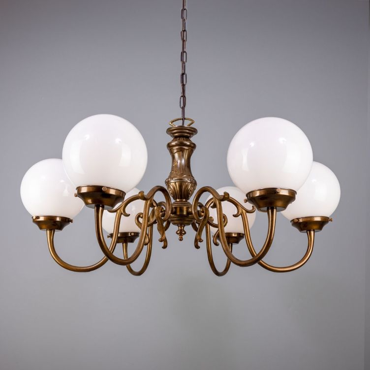 Berkshire Three Arm Chandelier - Short Glass