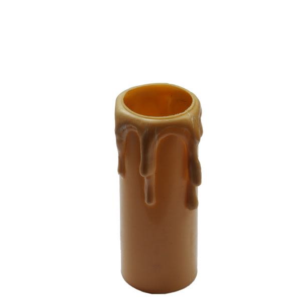 Gold small wax drip plastic candle tube 7cm