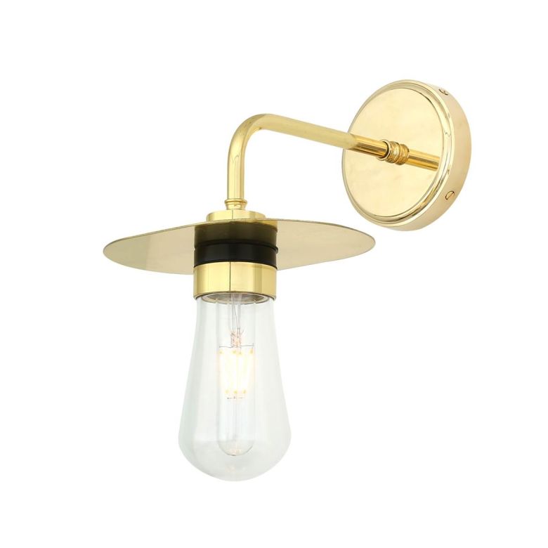 Kai Modern Brass / Glass Bathroom Wall Light IP65