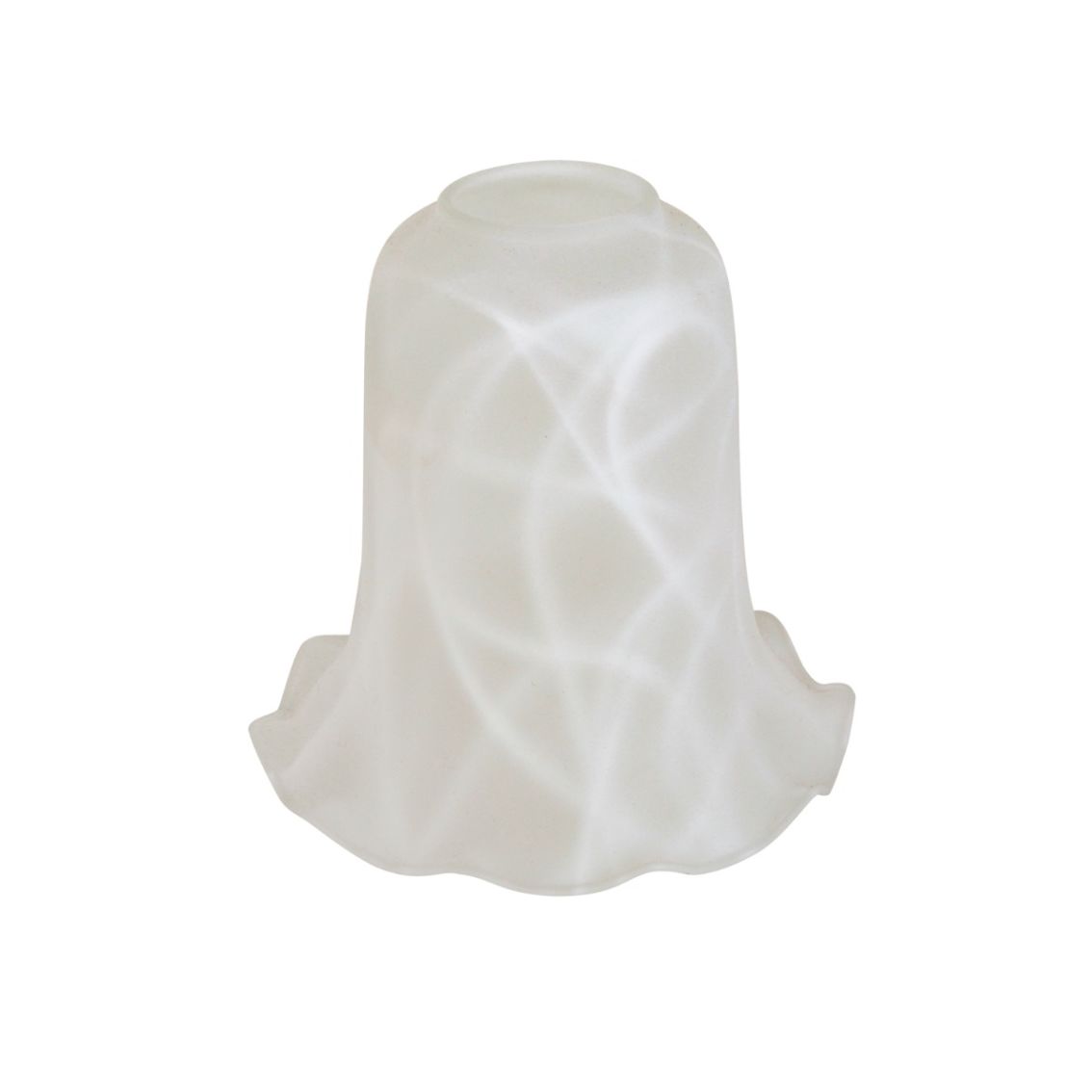 Crimped edge etched patterned bell glass lamp shade main product photo