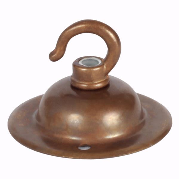 Brass Ceiling Rose with Open Hook 6.5cm main product photo