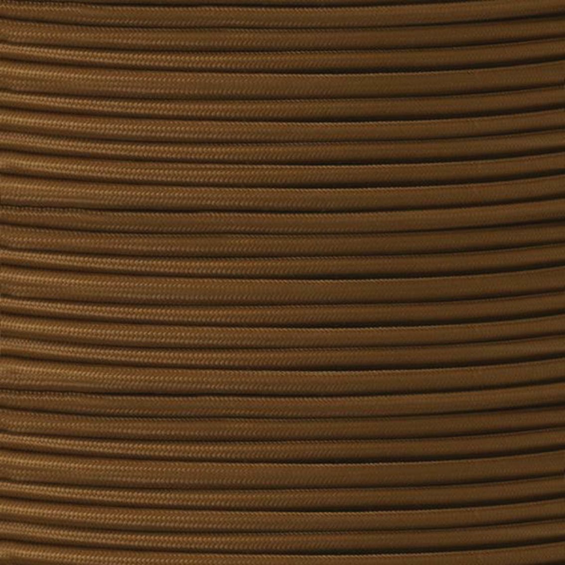 Brown Fabric Braided Cable, 3 Core Round main product photo