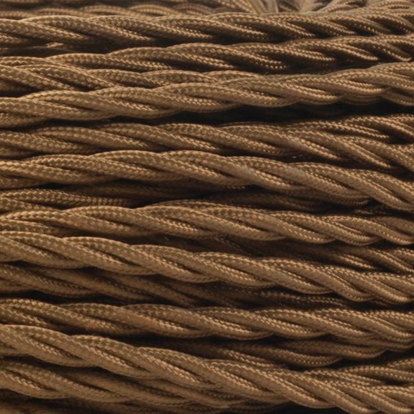 Brown Fabric Braided Cable, 3 Core Twisted main product photo