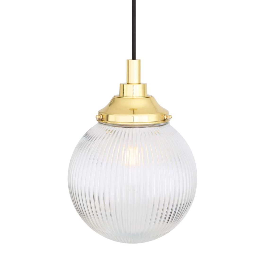 Cherith Prismatic Glass Globe Pendant Light IP44 main product photo