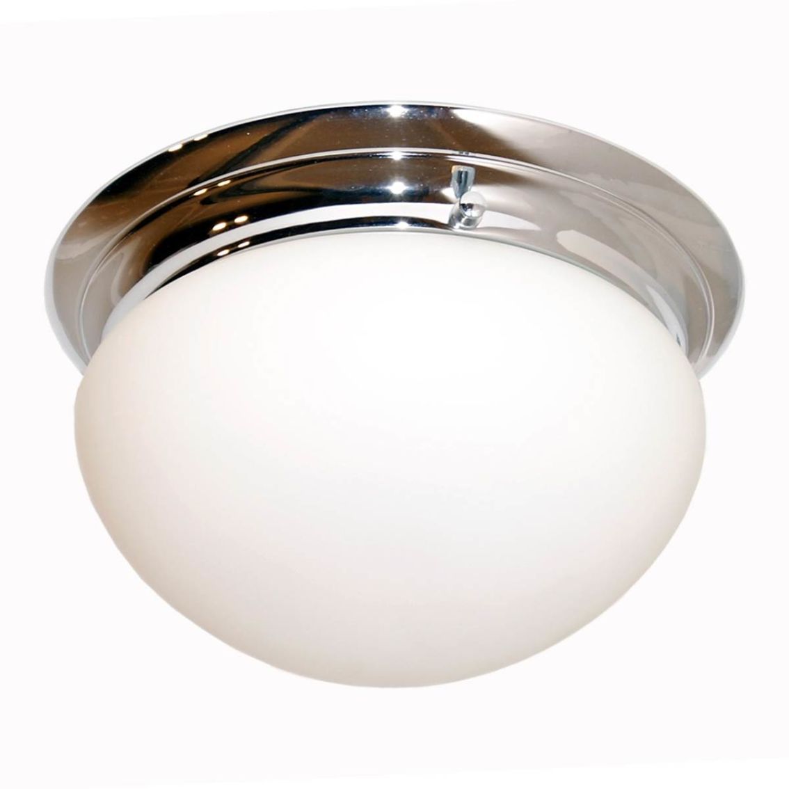 Clyde Opal Glass Dome and Chrome Flush Ceiling Light main product photo