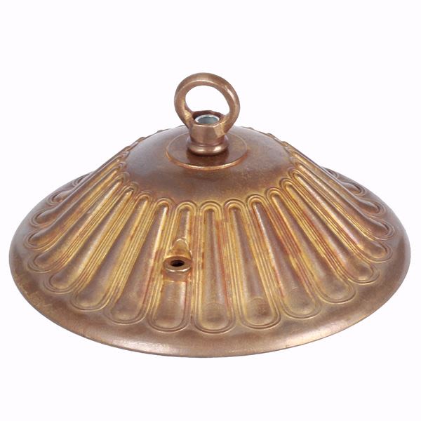 Decorative Vintage Brass Ceiling Rose with Closed Hook main product photo