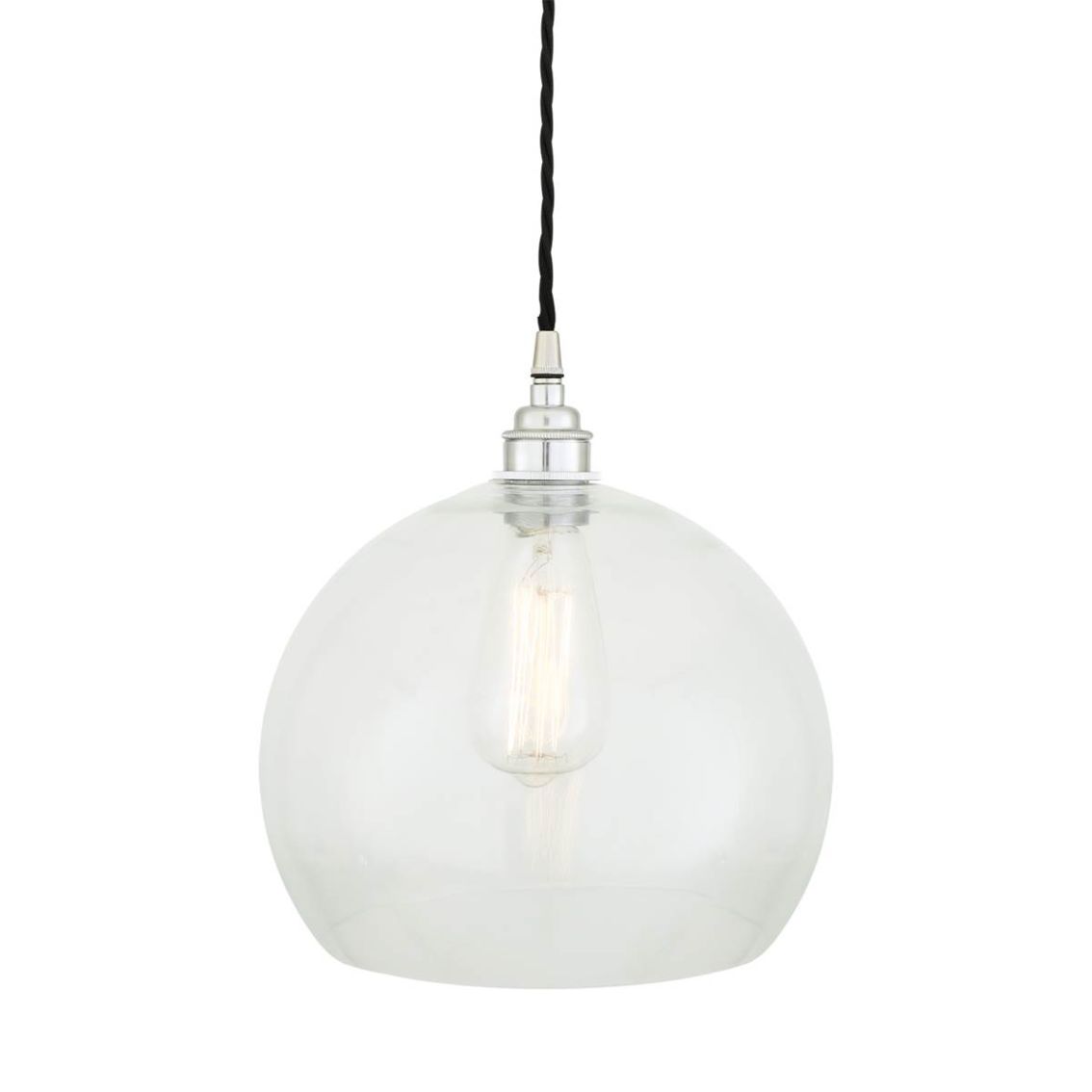 Eden Clear Open Glass Globe Pendant Light 25cm main product photo