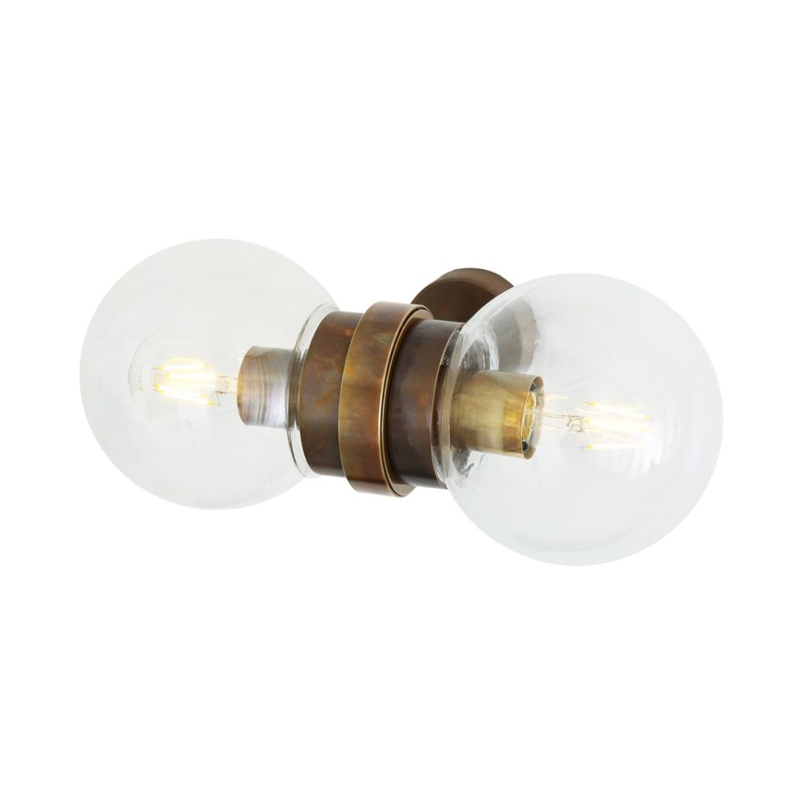 Eske Modern Double Clear / Opal Glass Globe Wall Light main product photo