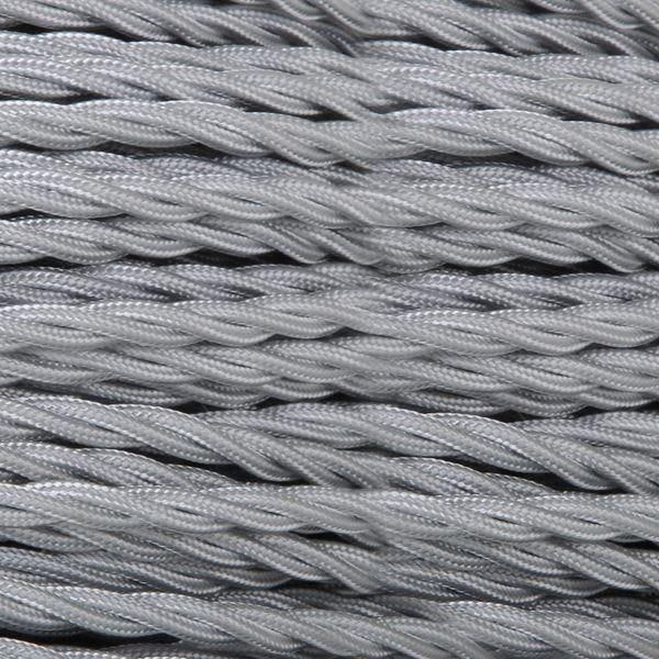 Grey Fabric Braided Cable, 2 Core Twisted main product photo