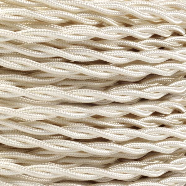 Ivory Fabric Braided Cable, 2 Core Twisted main product photo