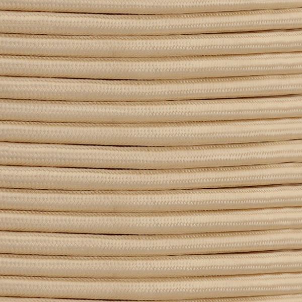 Ivory Fabric Braided Cable, 3 Core Round main product photo