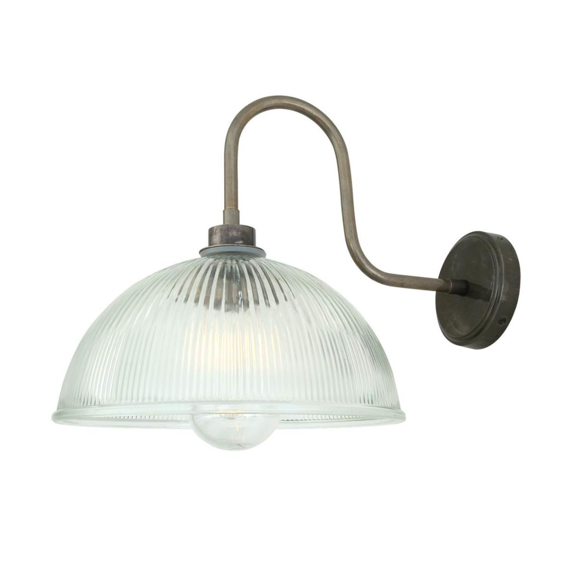 Maris Prismatic Glass Swan Neck Wall Light IP65 main product photo