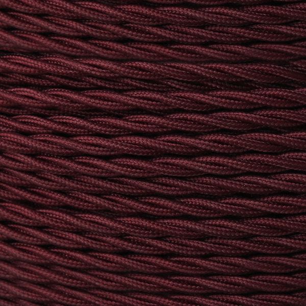 Maroon Fabric Braided Cable, 2 Core Twisted main product photo