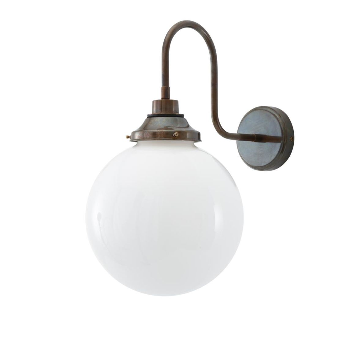 Pelagia Opal Globe Swan Neck Wall Light 9.8" IP44 main product photo