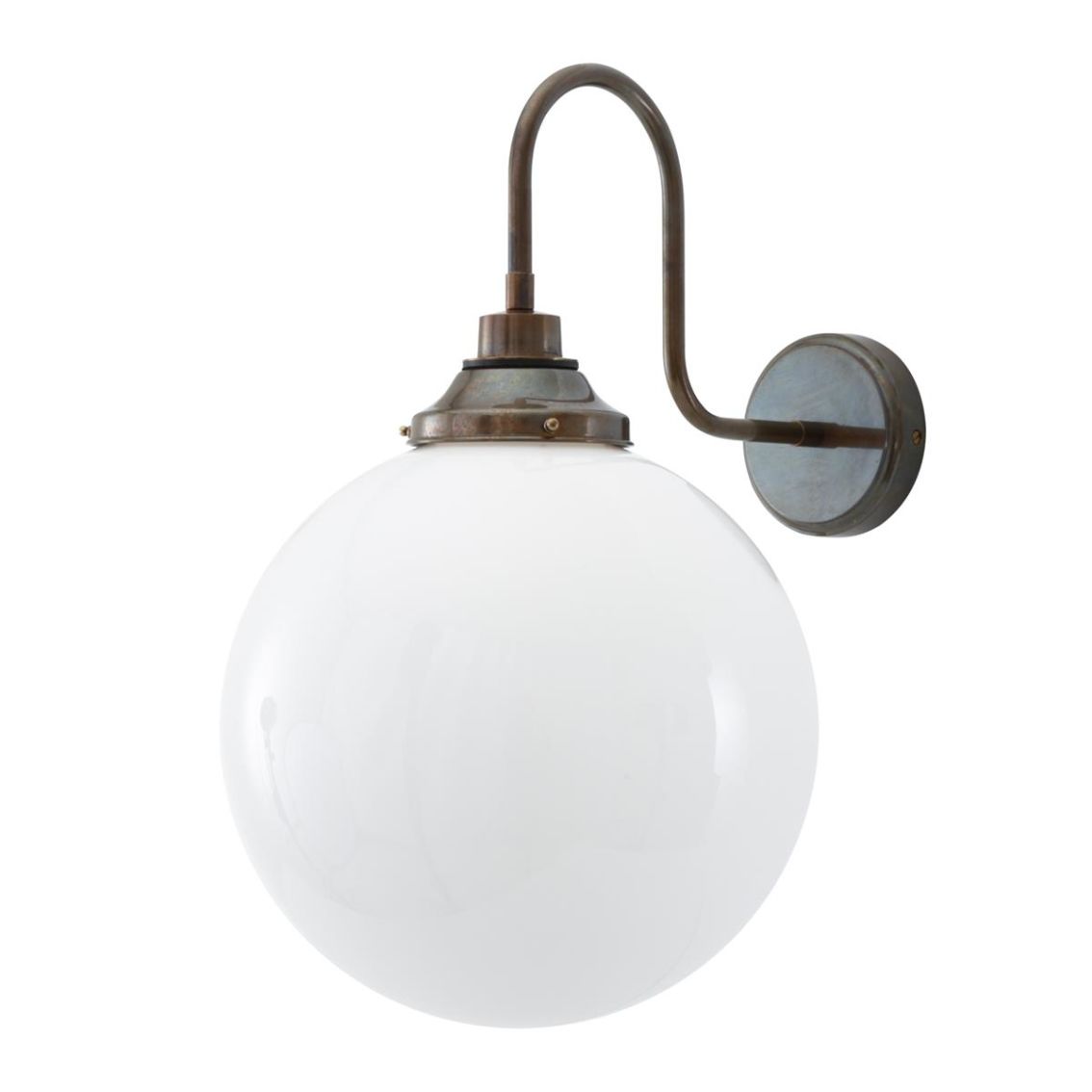 Pelagia Opal Globe Swan Neck Wall Light 11.8" IP44 main product photo