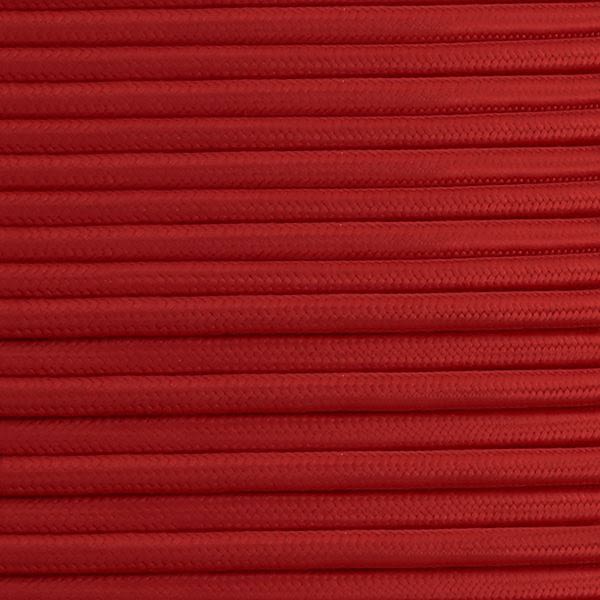 Red Fabric Braided Cable, 3 Core Round main product photo
